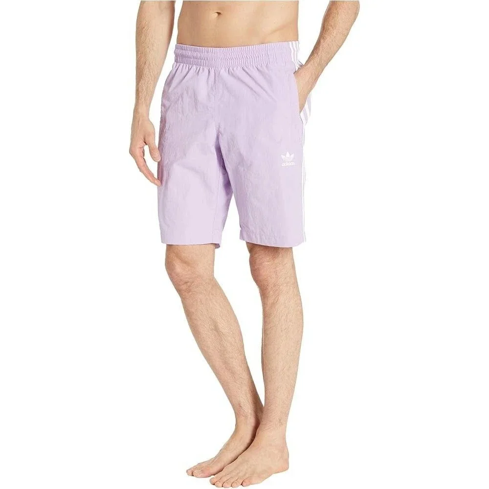 adidas Originals 3-Stripe Swim Shorts / Sprinter Shorts Light Purple/Pink Large